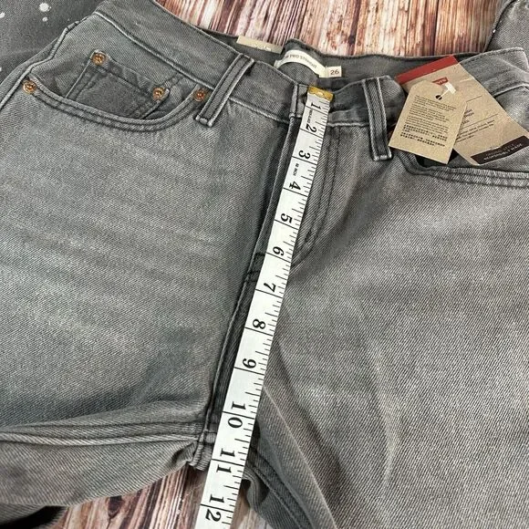 NEW Levi's LOW PRO STRAIGHT Leg Size 26 Gray Mid Rise Jeans Denim Pants 28x30 - Picture 6 of 15